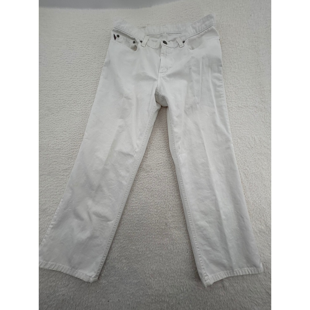 Vintage Polo Jeans Co Ralph Lauren White Cropped Saturday Jean Straight Leg 8